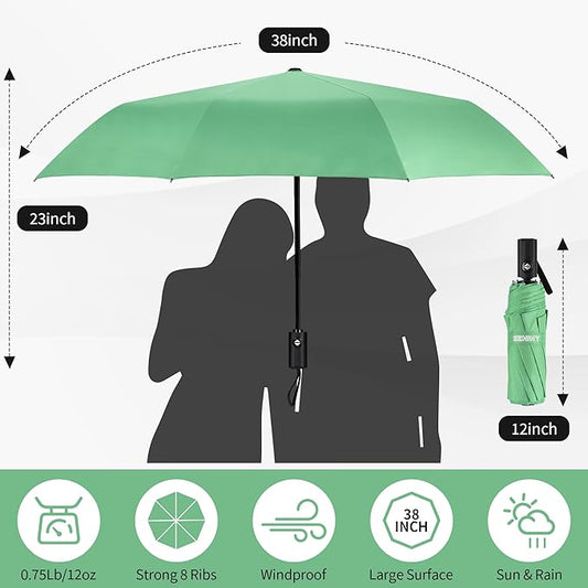 Seniny Windproof Travel Umbrella, Automatic Umbrellas for Rain, Portable & Compact Umbrellas for Backpack, Strong UV for Protection, Folding Small Sun Umbrella for Car, Walking