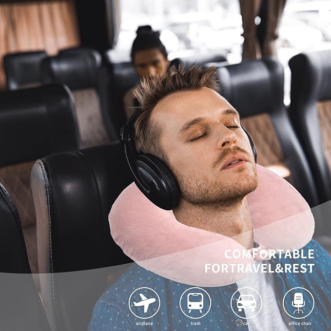 Travel Neck Pillow Cover, Neck Pillow Case, Pure, Soft and Smooh, Airplane Pillow Replacementt Cover Washable (Only Pillow Covers, no Filler)