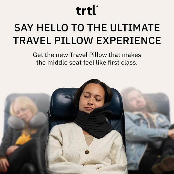 trtl Pillow - Scientifically Proven, Super Soft Neck Support Travel Pillow for Sleeping - Lightweight and Machine Washable - Ergonomic Design for Traveling on Airplanes, Cars, and Trains - Coral