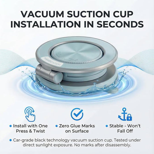 Vacuum Magnetic Car Phone Mount, 120+LB N55 Magnet (3000gf) Dashboard & Windshield Holder with Ultra-Stable Suction Cup, Foldable 0.83in Compact Car Mount for iPhone Samsung - Blue