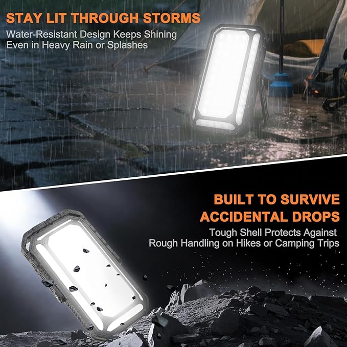 Camping Lantern LED Rechargeable - up to 120+ Hours, 10000mAh Portable Camping Lights with Redlight &12 Light Modes, LCD Display, Dimmable, Waterproof, Camping Lanterns for Power Outages, Hurricane