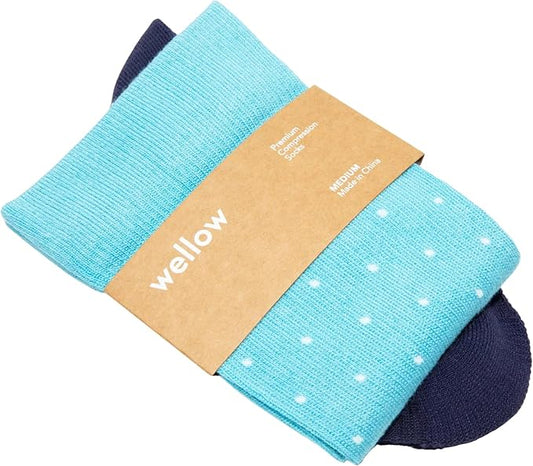 Wellow Premium Socks (Compression Socks - Regular) for Men & Women, Made with Viscose from Bamboo, Knee High, 18-25 mmHg