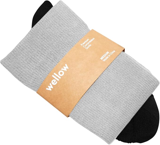 Wellow Premium Socks (Compression Socks - Regular) for Men & Women, Made with Viscose from Bamboo, Knee High, 18-25 mmHg
