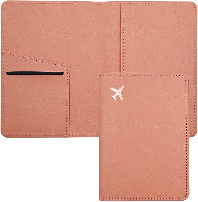 Deziliao Passport Holder,Passport Holder Card Slots, and Vaccine Combo, Cute cover for Women Men, with Waterproof Rfid Blocking, Travel Wallet(M-Pink)