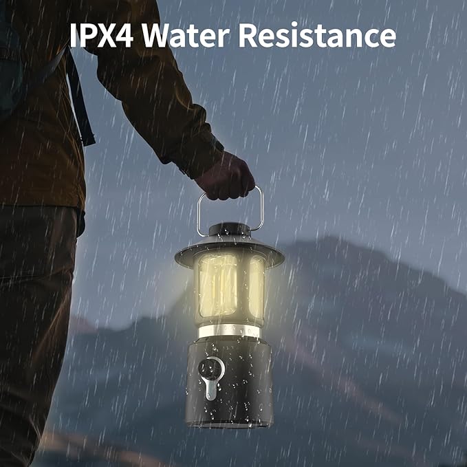 Retro Classic LED Camping Lantern, Rechargeable Stepless Dimming Vintage Lantern, 3 Light Modes (2000K-6500K), 8000mAh Power Bank, Bright Hanging Tent Light for Indoor & Outdoor, Hiking, Camp