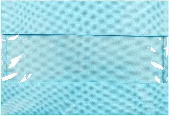 8 PCS 11.8"x17.3" Non-Woven Dustproof Drawstring Bag Travel Shoe Bags Dust Cover Pouch Bag Storage with Visual Window for Handbags Purses Shoes (Blue)