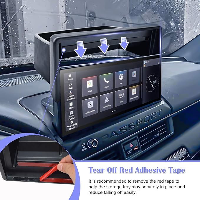 RUNROAD Dashboard Storage Organizer Tray Compatible with 2026 Honda Passport Accessories, Center Console Organizer Armrest Drawer