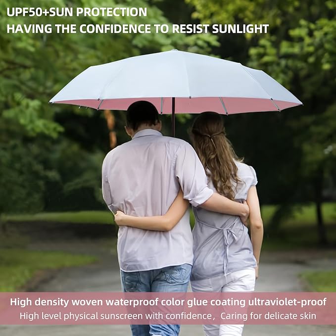 Folding Umbrella Anti-UV Compact Durable Folding Umbrella Auto Open Close Windproof Travel Umbrella Premium Grip Fits Backpack