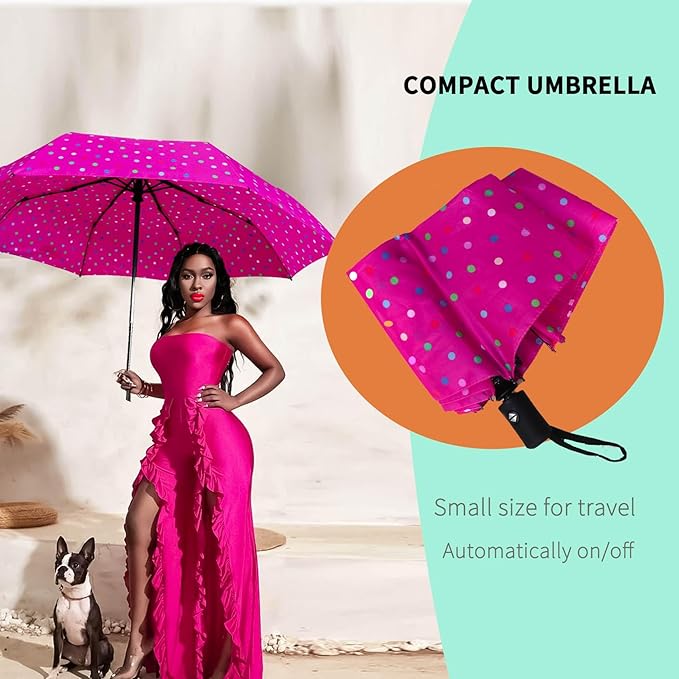 MRTLLOA 42/49 Inch Compact Windproof Travel Umbrella for Rain, Lightweight, Portable, Automatic, Strong, Waterproof Folding Umbrellas for Women, Men and Teenagers