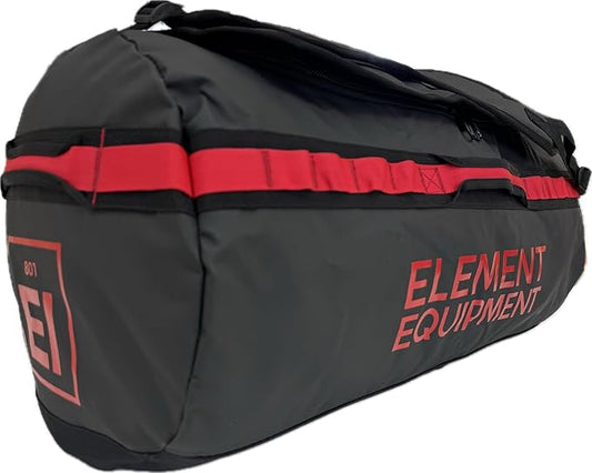 Element Equipment Trailhead Duffel Bag Shoulder Straps Waterproof Black/Red Large