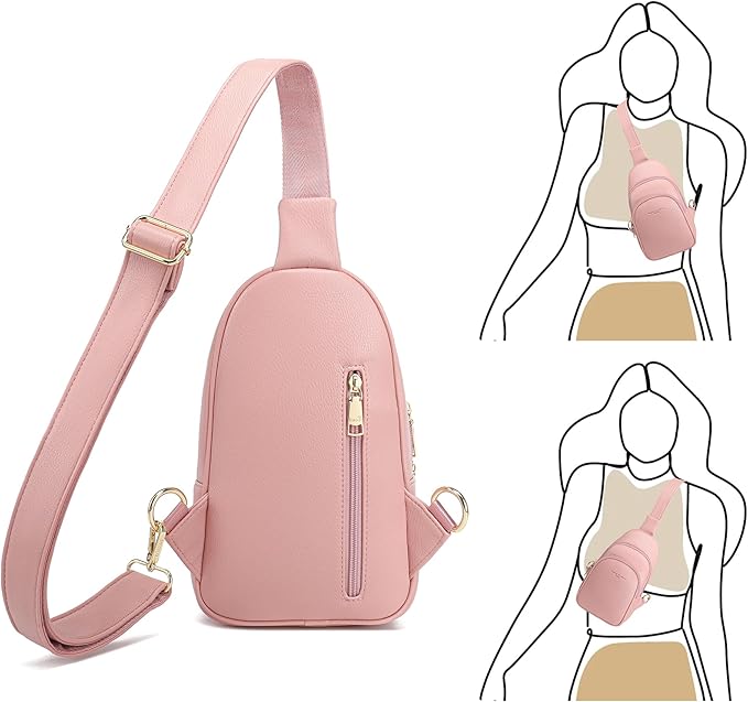 INICAT Crossbody Sling Bags Fanny Packs Valentine's Day Gifts Vegan Leather Travel Vacation Essentials Purses Women