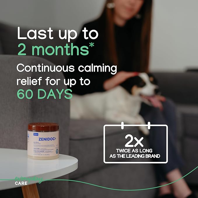 ZENIDOG Gel Diffuser - Dog Calming Pheromone Diffuser for Stress Relief No Electricity Required and Lasts up to 2 Months by Virbac