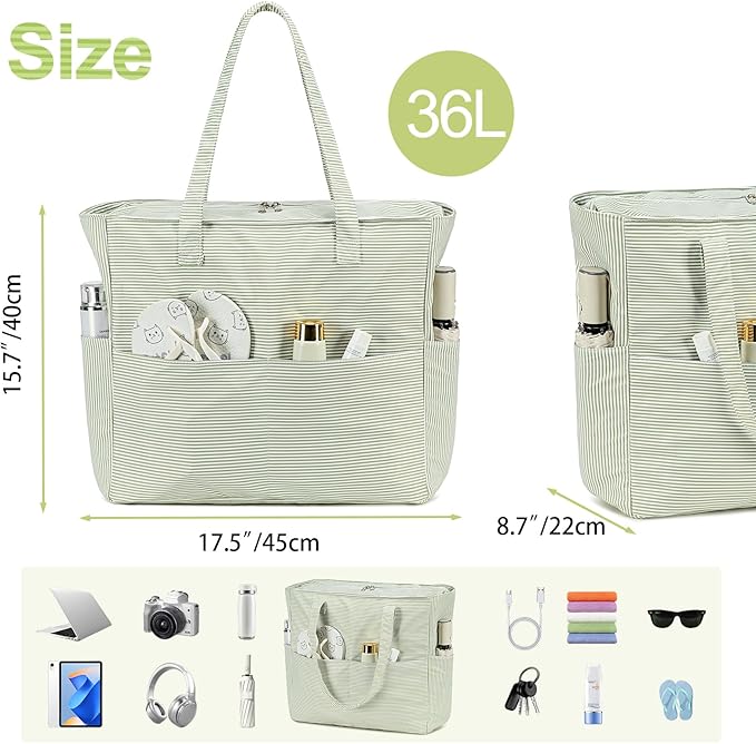 Bluboon Waterproof Beach Tote Pool Bags for Women Ladies Extra Large Carry On Bag With Wet Compartment for Weekender Travel