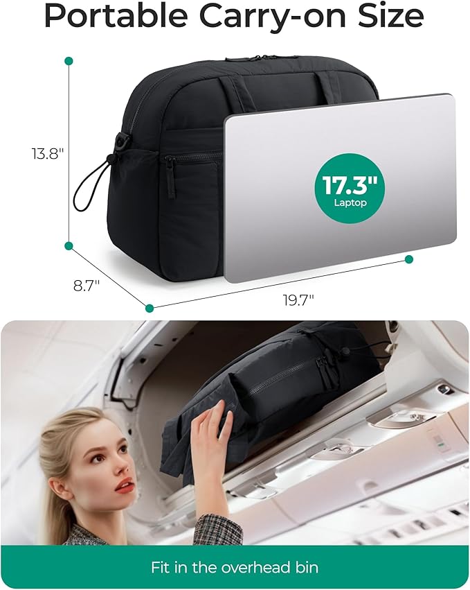 BAGSMART Gym Bag for Women, Duffle Bag for Travel with Wet Pocket, Lightweight Carry on Weekender Duffel, Water Resistant