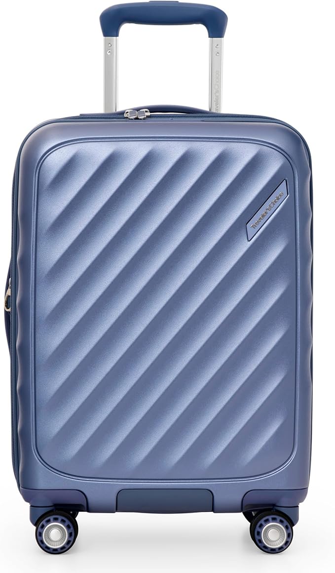 Traveler's Choice Elm Expandable Spinner Luggage Set, Matte Navy, 21" Carry-On