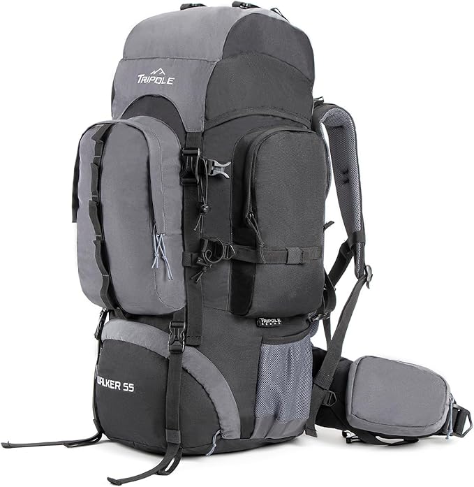 Tripole Walker 65 Litres Rucksack | Internal Frame With Metal Rod | Rain Cover | Bottom Opening | Laptop Section
