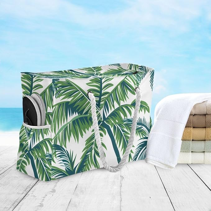 senya Large Beach Shoulder Bags Canvas Tote Water Resistant for Gym Travel Daily