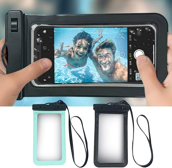 Underwater Protective Pouch Diving Case with Lanyard Transparent Phone Dry Bag for Swiming Beach Surfing Camping Hiking Protective Cover