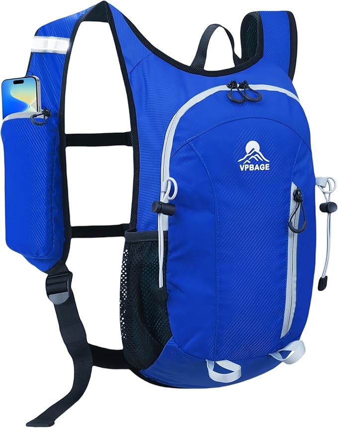 Small Hiking Backpack with Front Phone Holder, Packable Back pack with Chest and Waist Strap, Lightweight Daypack for Women Men