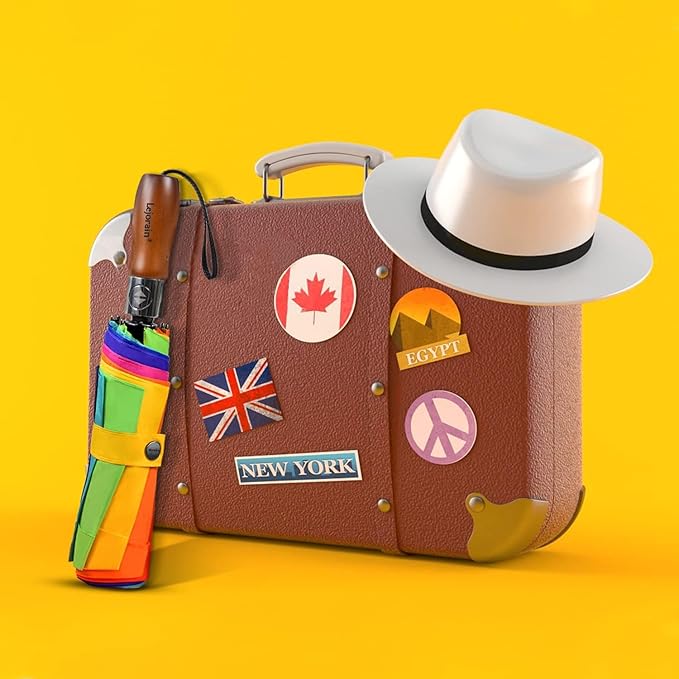 Lejorain Large Folding Golf Umbrella - Compact Mens Umbrellas Travel Rain and Windproof 54inch Collapsible Automatic Open Close Umbrella 210T Teflon Vented Double Canopy