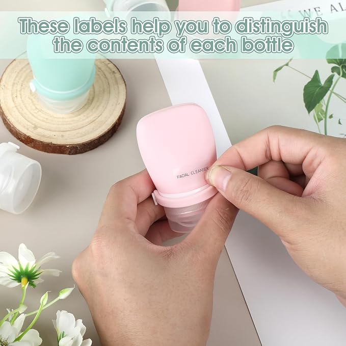 1oz Silicone Travel Bottles for Toiletries,16-Pack TSA Approved Leakproof Toiletry Bottles with Locking Lid, Refillable Travel Size Containers with Storage Bag for Shampoo, Body Wash, Camping & Trips