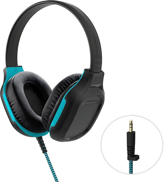 Gumdrop DropTech On-Ear Wired Headphones with 3.5 mm Jack and Long Tangle Free Chew-Proof Cord - Rugged, Reliable, Drop Tested and Comfortable for Kids, K-12 Students, Classroom and School Use - Black