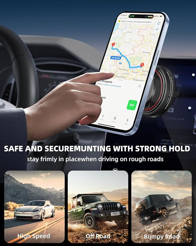 2026 Ultra Magnetic Phone Holder for Car, 360° Adjustable Car Phone Mount for Magsafe, Suction Cup Phone Holders for Your Car for iPhone 17 Pro Max 16 15 14 13 12