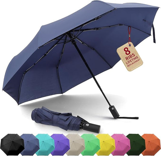 Travel Compact Umbrellas for Rain Portable Automatic Open/Close Windproof Folding Small Umbrella