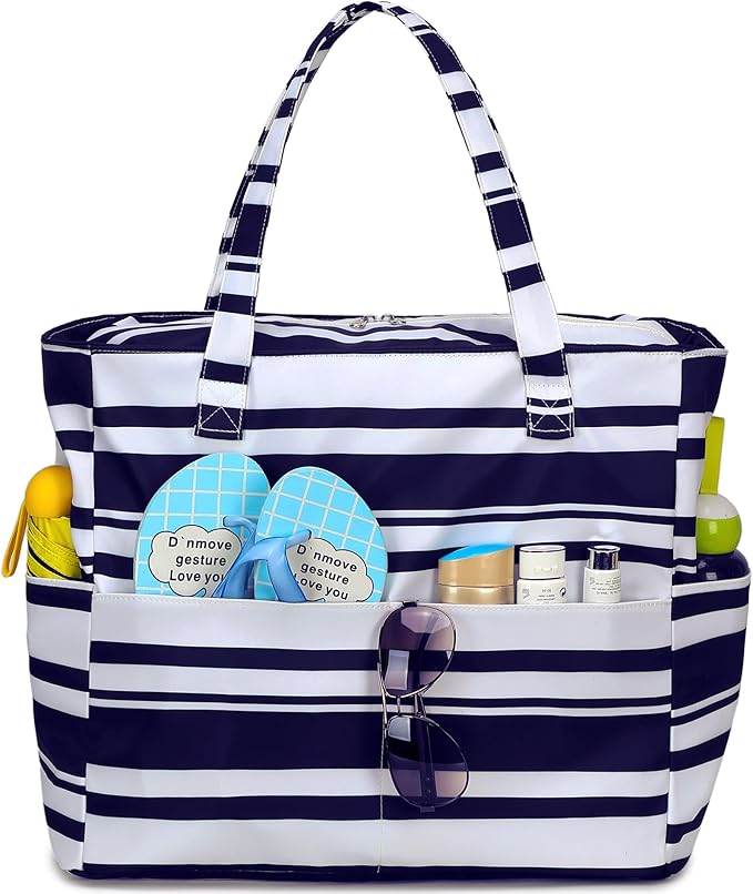 Bluboon Waterproof Beach Tote Pool Bags for Women Ladies Extra Large Carry On Bag With Wet Compartment for Weekender Travel