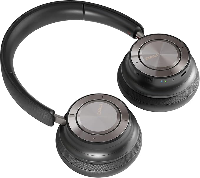 DALI IO-8 Over-The-Ear Wireless/Wired Hi-Fi Headphones with ANC, Bluetooth AptX & Patented SMC Driver Technology, 35 Hours Battery Life - (Iron Black)
