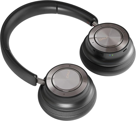 DALI IO-8 Over-The-Ear Wireless/Wired Hi-Fi Headphones with ANC, Bluetooth AptX & Patented SMC Driver Technology, 35 Hours Battery Life - (Iron Black)