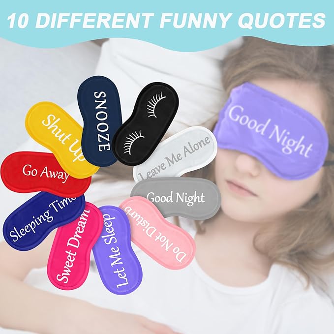 Eurzom 20 Pieces Funny Eye Sleeping Mask Bulk with Adjustable Strap Blackout Eye Sleep Mask for Night Blindfold Cover for Women Men(Fresh Colors)