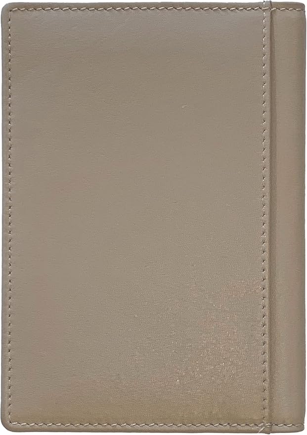 Personalized Monogrammed Taupe Leather RFID Passport Wallet and Luggage Tag