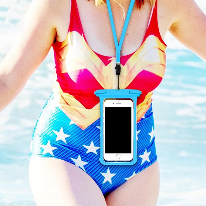 Waterproof Phone Pouch – Clear Floating Touchscreen Bag for Travel Vacation Hiking Cruise Swimming Snorkeling Kayaking, and Outdoor Activities, Lightweight Dustproof Protective. 6.8-Inch