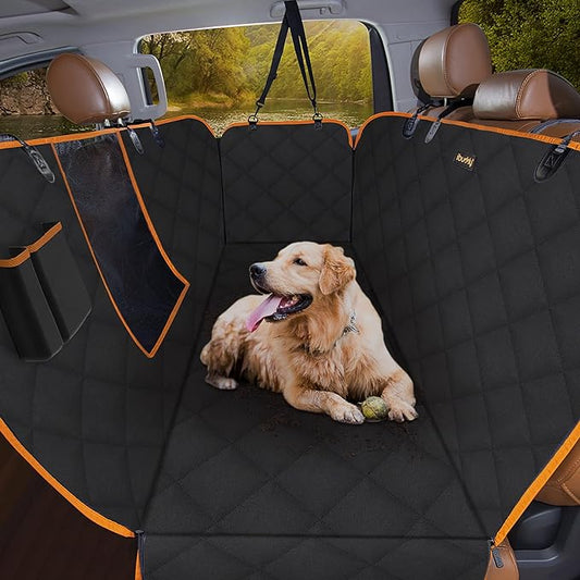 iBuddy Dog Seat Covers for Trucks 100% Waterproof Car Hammock for Truck Back Seat Durable X-Large Seat Cover Against Dirt and Dog Fur Machine Washable Pet Seat Cover for Trucks and Large SUVs