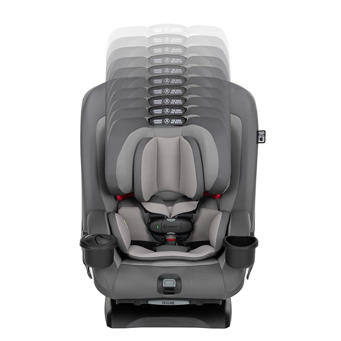 Safety 1st EverSlim 4-in-1 Convertible Car Seat, SecureTech Chest Clip, Ultra-Slim, 4-Mode Infant to Booster, Baby Car Seat, 5-100 lbs, Memory Foam, Office Space