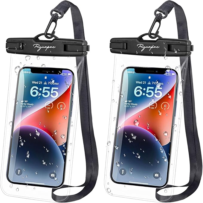 Waterproof Phone Pouch Bag - 7.5in Waterproof Phone Case for Beach Travel, IPX8 Cellphone Dry Bag with Lanyard for iPhone 17 16 15 Pro Max Galaxy S25 Ultra Pixel 10 Pro, Cruise Essentials 2025