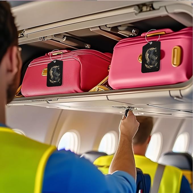 Cat Moon Luggage Tag, Suitcase Tags with Privacy Flap and Metal Loop, Luggage Tags for Suitcases, Identifiers Travel Essentials Bag Tag, Cat Lovers Gifts for Women Girls Friends Sister