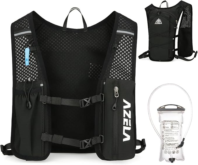 YAPJEB Lightweight Hydration Pack Backpack Vest, Optional 1.5L 2L BPA Free Water Bladder - Leakproof Breathable for Men Women Running Hiking Cycling Marathon