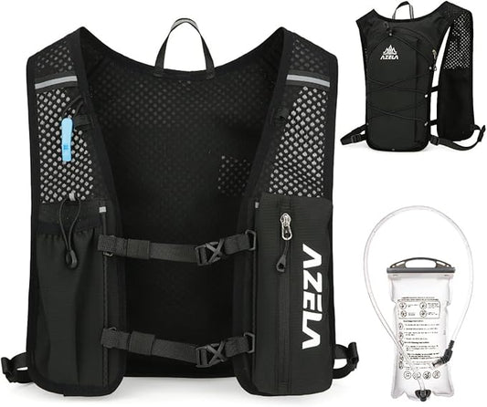 YAPJEB Lightweight Hydration Pack Backpack Vest, Optional 1.5L 2L BPA Free Water Bladder - Leakproof Breathable for Men Women Running Hiking Cycling Marathon