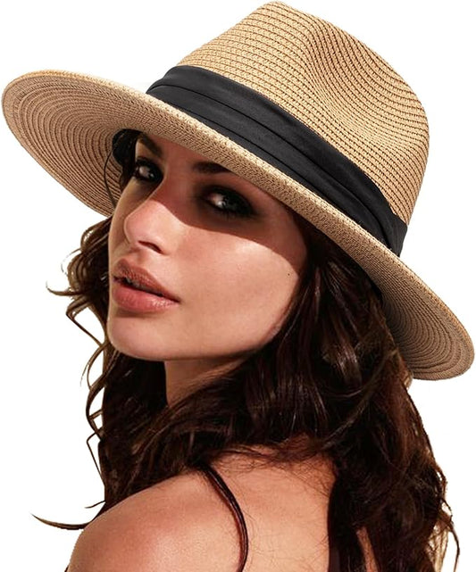 DRESHOW Women Straw Panama Hat