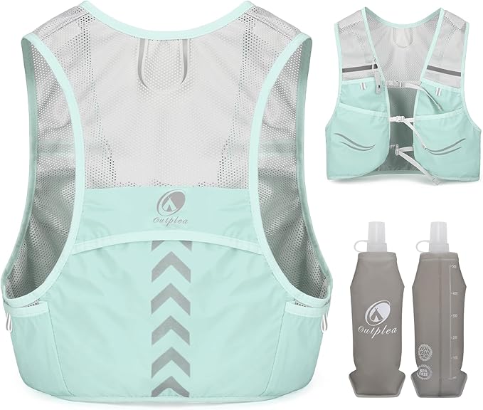 Running Vest for Men with 2 pcs 500ml Water Bottle, Hydration Vest for Running Women, Lightweight Runner Water Vest