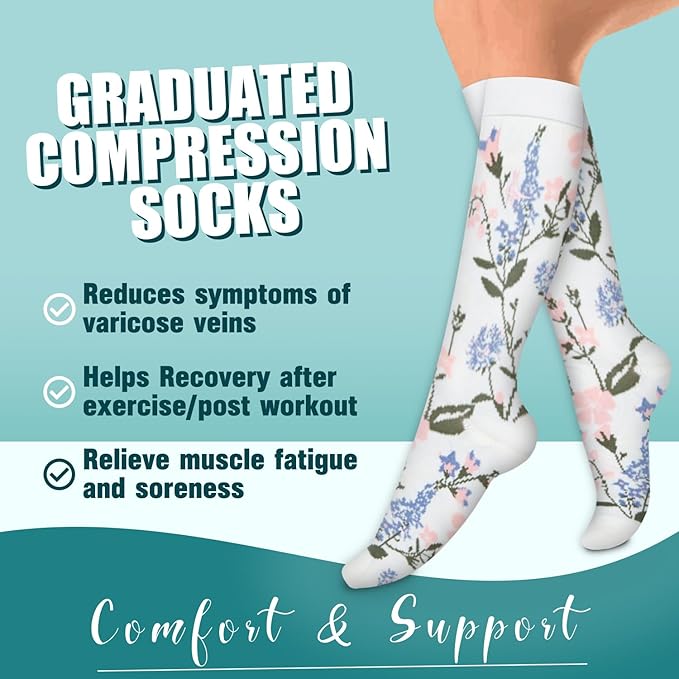 Laite Hebe 4 Pairs-Compression Socks for Women&Men Circulation-Best Support for Nurses,Running,Athletic