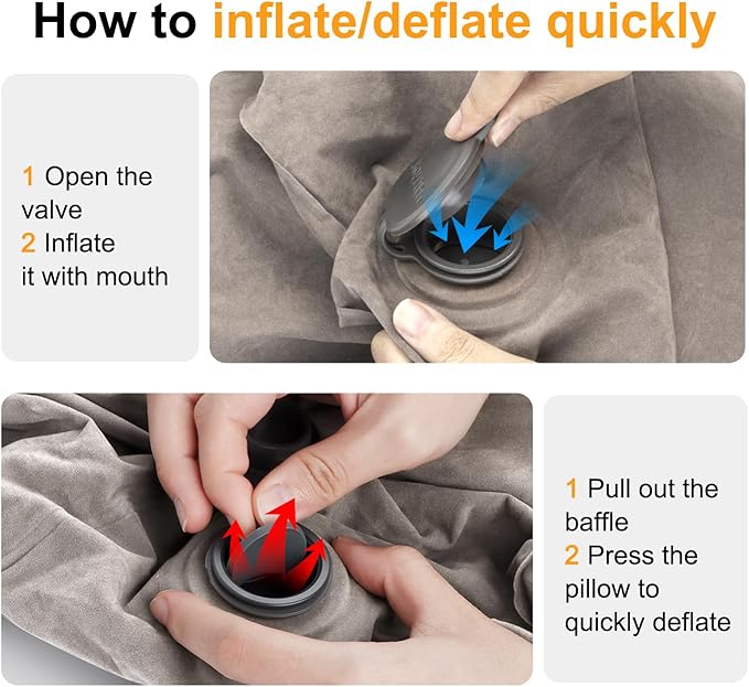 Inflatable Travel Foot Rest Pillow, Kids Airplane Bed, Adjustable Height Leg Pillow, Make a Flat Bed for Toddler, Fits for Airplane, Car（Grey, 2 Pack）