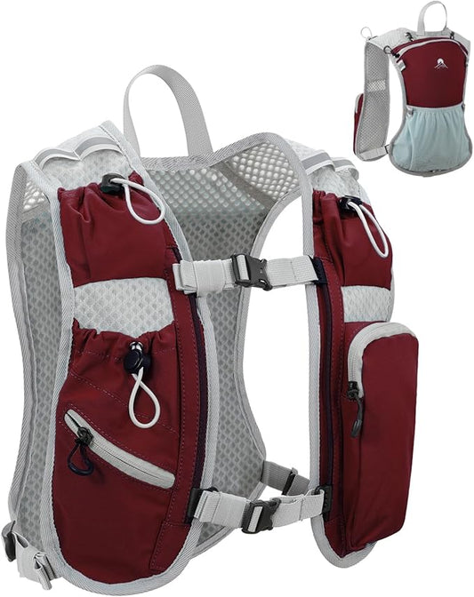 Running Vest for Women and Men, Hydration Running Backpack, Runners Vest, Hydration Vest, with Front Phone Holder, Adjustable Chest and Waist Strap