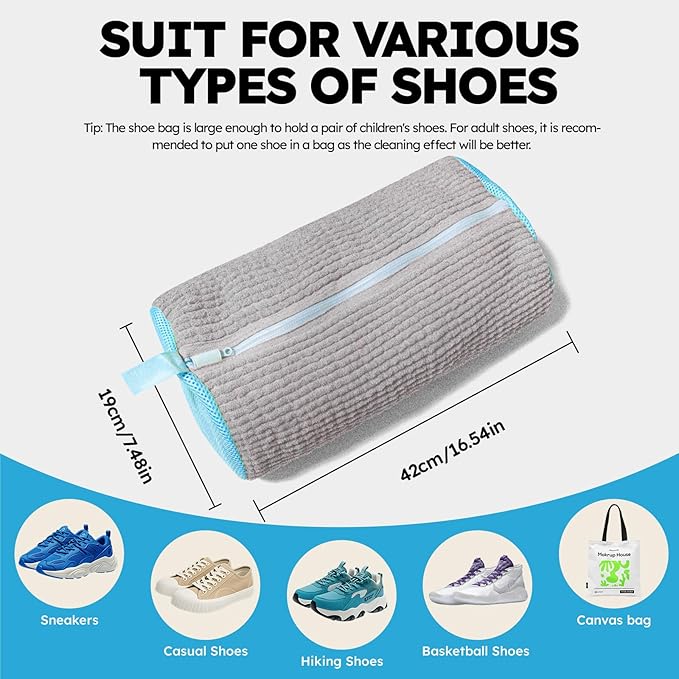 Shoe Washing Machine Bag: Shoe Bag for Washing Machine - Reusable Shoe Cleaning Bag for Sneaker Tennis Shoes Unstain Cleaner Kit