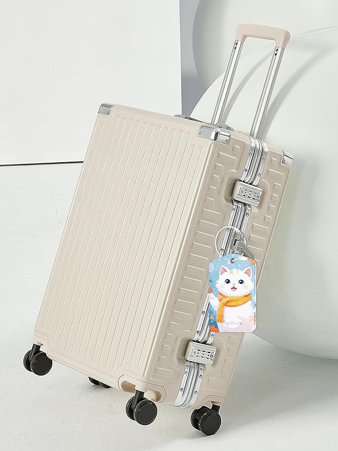 TopMade Smart Luggage Tag with Apple Find My, Premium Leather Luggage Tags for Suitcase, Travel Bags, Backpacks, Anti-Lost Suitcase Tag Tracker for Travel with Privacy Name Card, Rechargeable