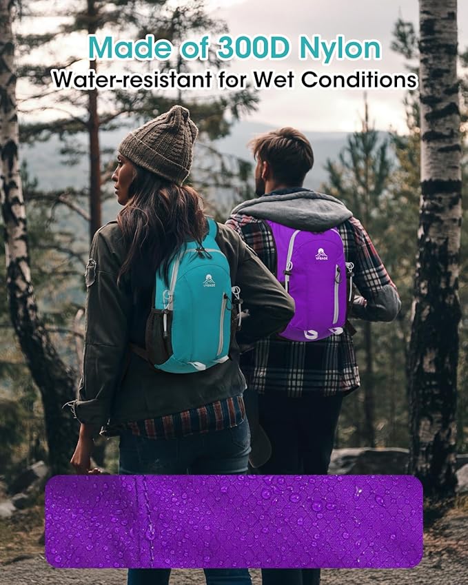 Small Hiking Backpack with Front Phone Holder, Packable Back pack with Chest and Waist Strap, Lightweight Daypack for Women Men