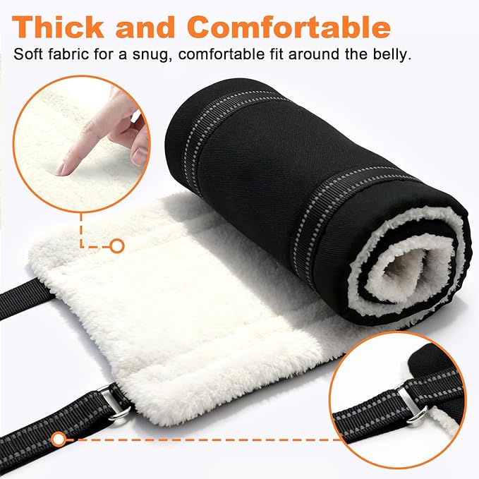 COODEO Adjustable Comfortable Dog Sling with Handle Hind Leg Support Soft Lift Support and Rehab Harness for Weak Rear Legs,Helps Senior, Injured, Disabled and After ACL Surgery Dogs Large (Black, S)