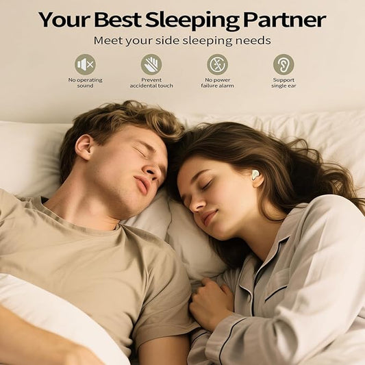Sleep Earbuds, Mini ANC Wireless Earbuds Bluetooth 5.4 Headphones Deep Bass Stereo, 48H Playtime Ear Buds, 4 ENC Noise Cancelling Mic, In Ear IP7 Waterproof Earphones for Side Sleepers,Touch Control